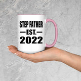 Step Father Established EST. 2022 - 15oz Accent Mug Pink