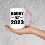Daddy Established EST. 2023 - 15oz Accent Mug Pink