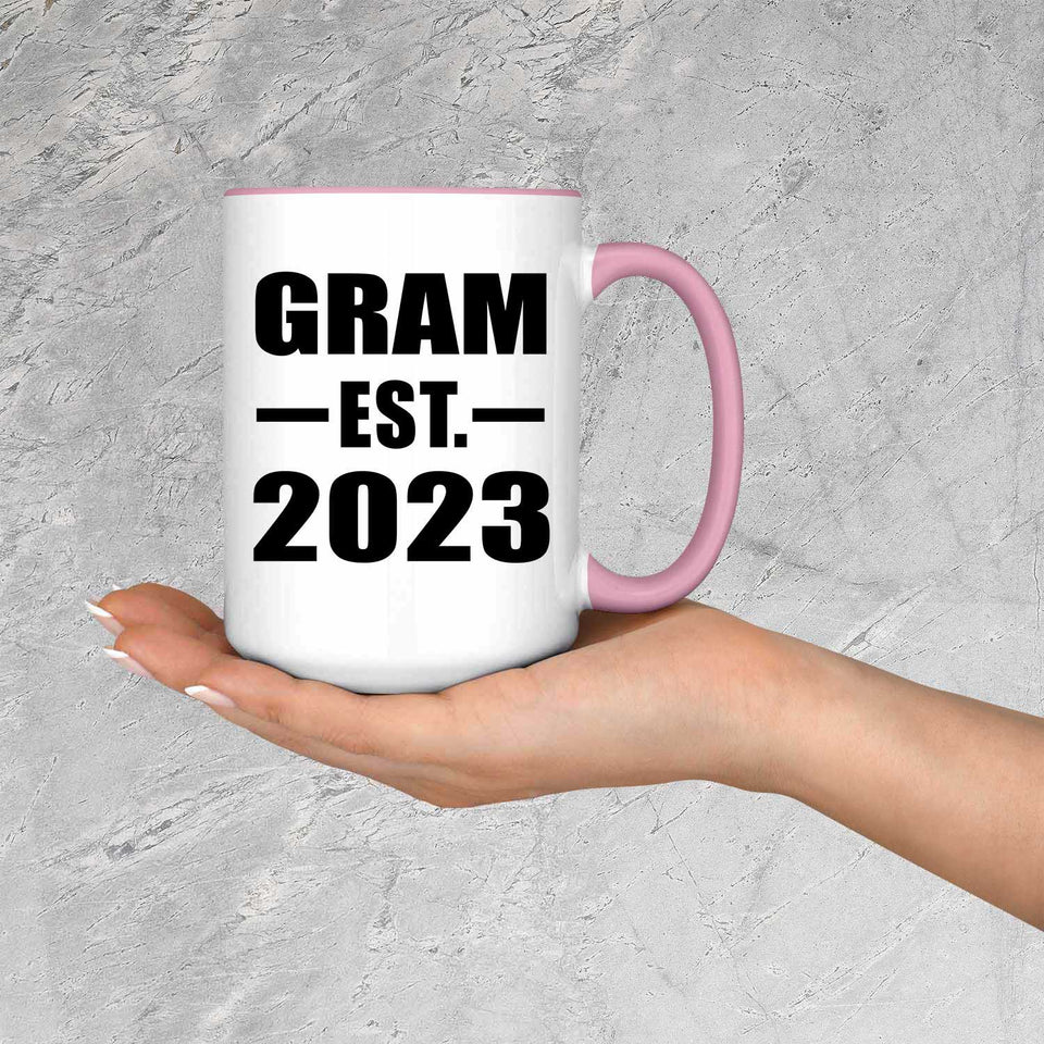 Gram Established EST. 2023 - 15oz Accent Mug Pink