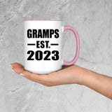 Gramps Established EST. 2023 - 15oz Accent Mug Pink
