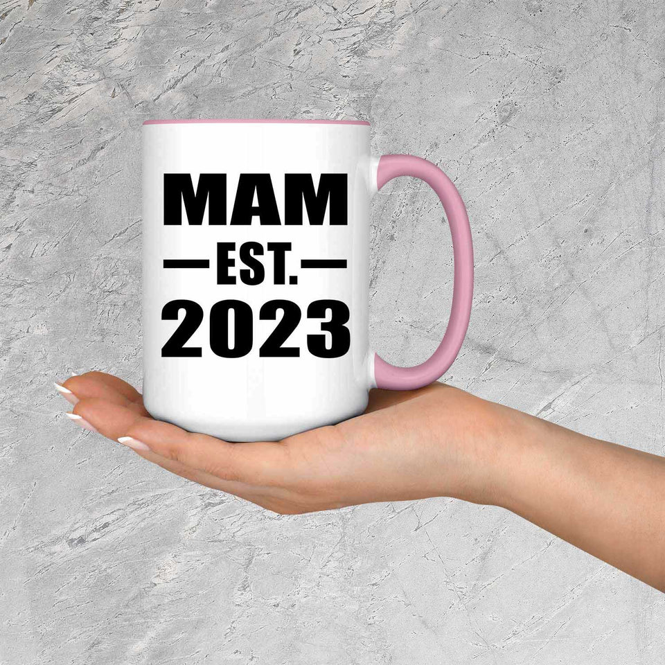 Mam Established EST. 2023 - 15oz Accent Mug Pink