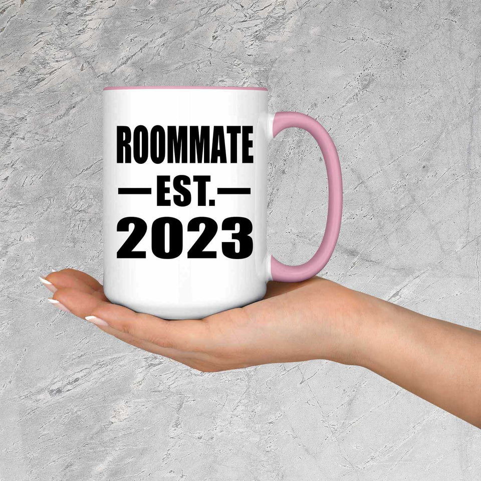 Roommate Established EST. 2023 - 15oz Accent Mug Pink