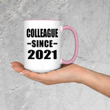 Colleague Since 2021 - 15oz Accent Mug Pink