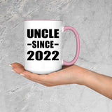 Uncle Since 2022 - 15oz Accent Mug Pink