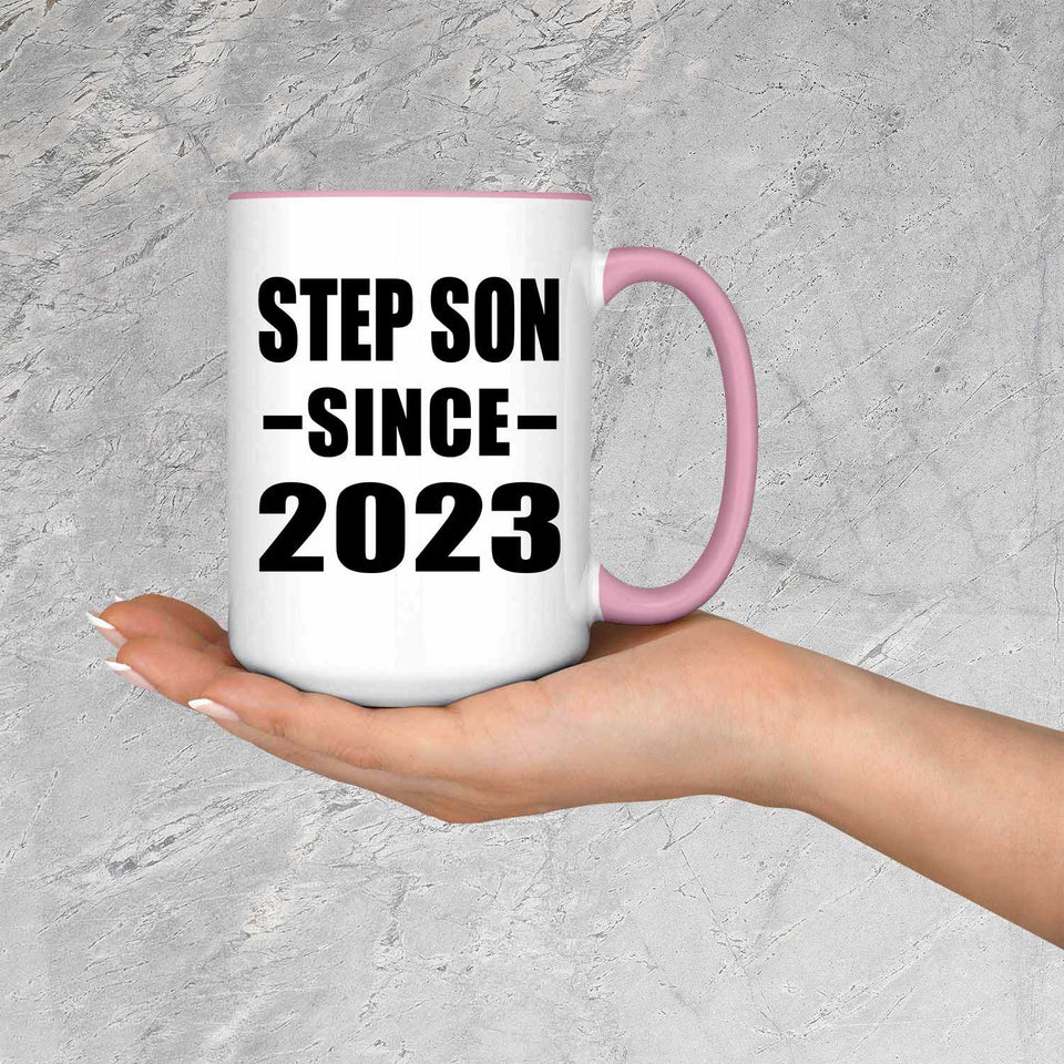 Step Son Since 2023 - 15oz Accent Mug Pink
