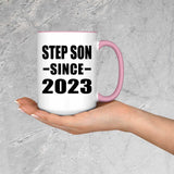 Step Son Since 2023 - 15oz Accent Mug Pink