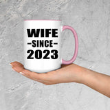 Wife Since 2023 - 15oz Accent Mug Pink
