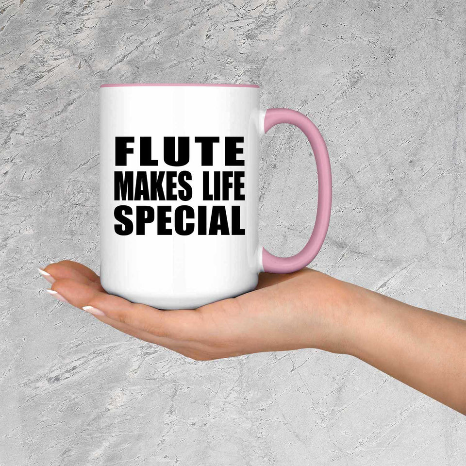 Flute Makes Life Special - 15oz Accent Mug Pink