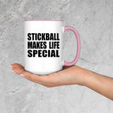 Stickball Makes Life Special - 15oz Accent Mug Pink