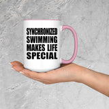 Synchronized Swimming Makes Life Special - 15oz Accent Mug Pink