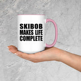Skibob Makes Life Complete - 15oz Accent Mug Pink