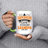 A Superhero Without Cape is Called Grandpa - 15oz Accent Mug Green