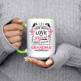 How Much Love Could Hold Until Called Me Grandma - 15oz Accent Mug Green