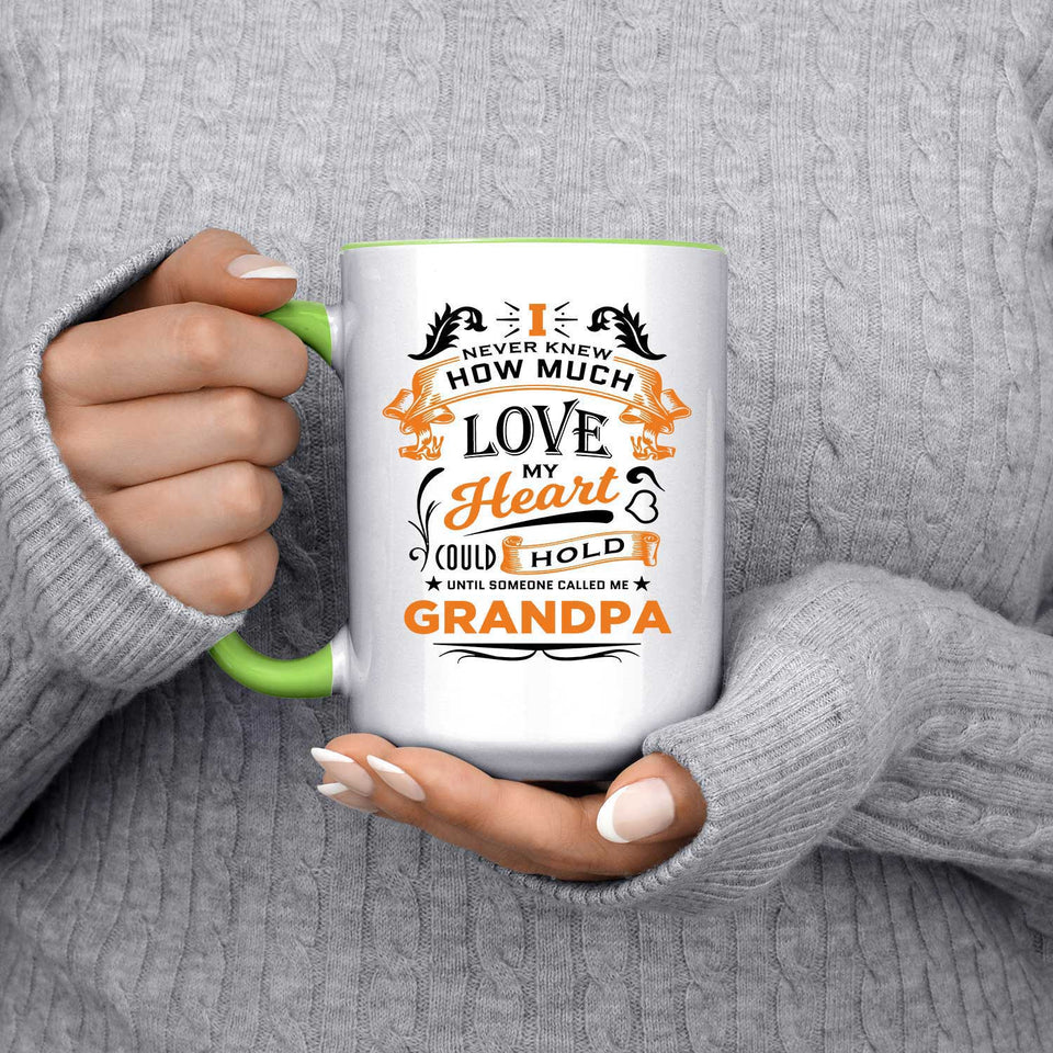 How Much Love Could Hold Until Called Me Grandpa - 15oz Accent Mug Green