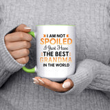 I Am Not Spoiled I Just Have The Best Grandma In The World - 15oz Accent Mug Green