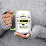 My Biggest Reason For Living Calls Me Dad - 15oz Accent Mug Green