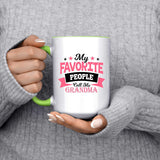 My Favorite People Call Me Grandma - 15oz Accent Mug Green
