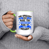 The Smallest Hands Make The Biggest Mark On Dad's Heart - 15oz Accent Mug Green