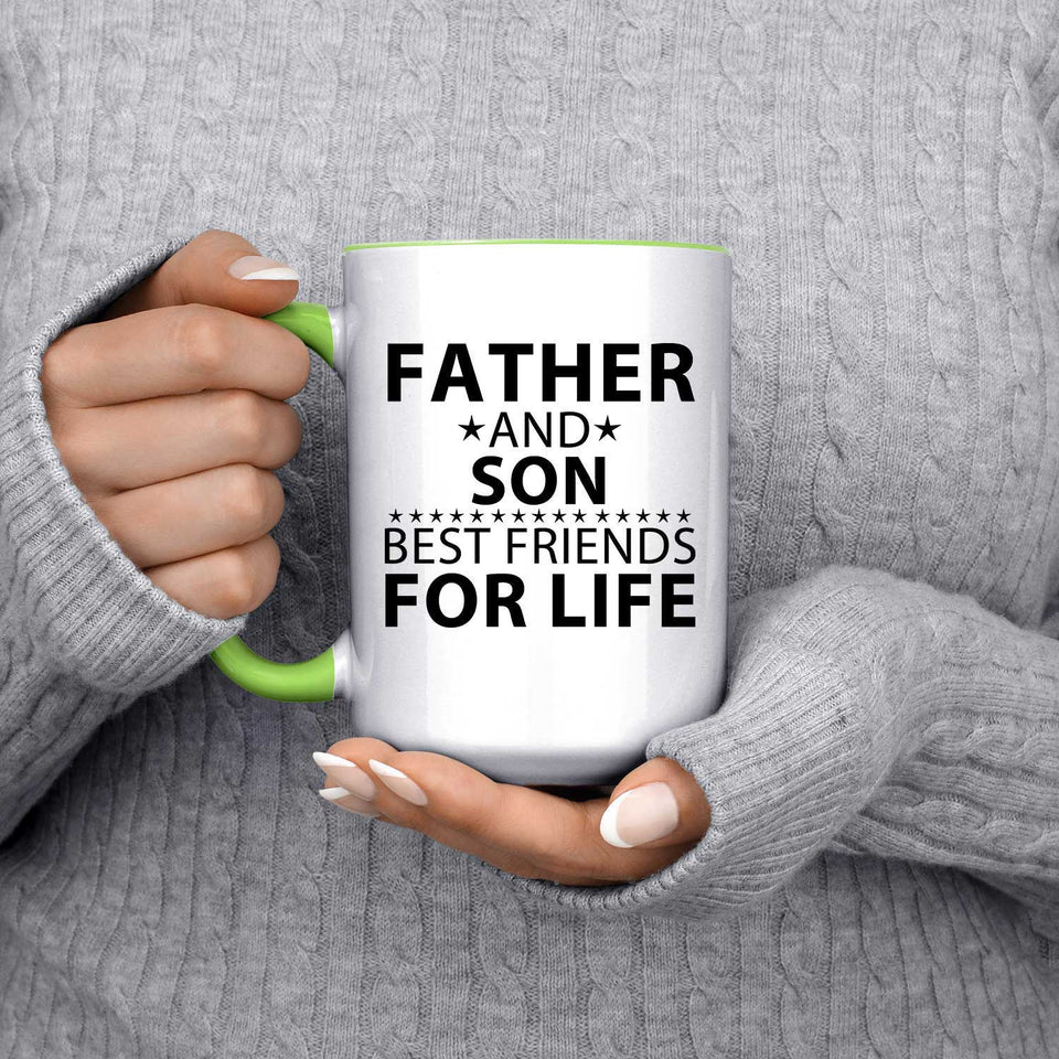 Father and Son, Best Friends For Life - 15oz Accent Mug Green