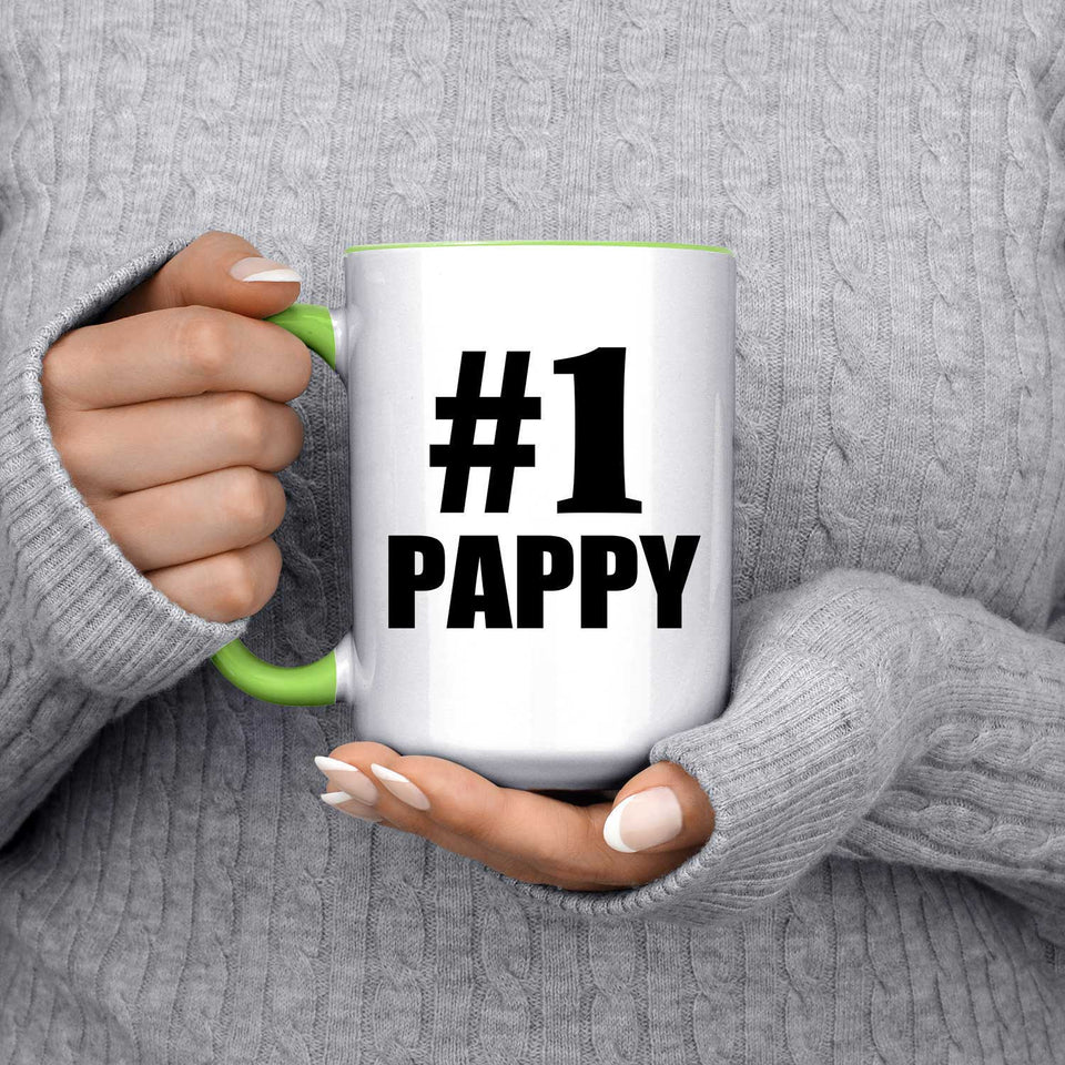 Number One #1 Pappy - 15oz Accent Mug Green