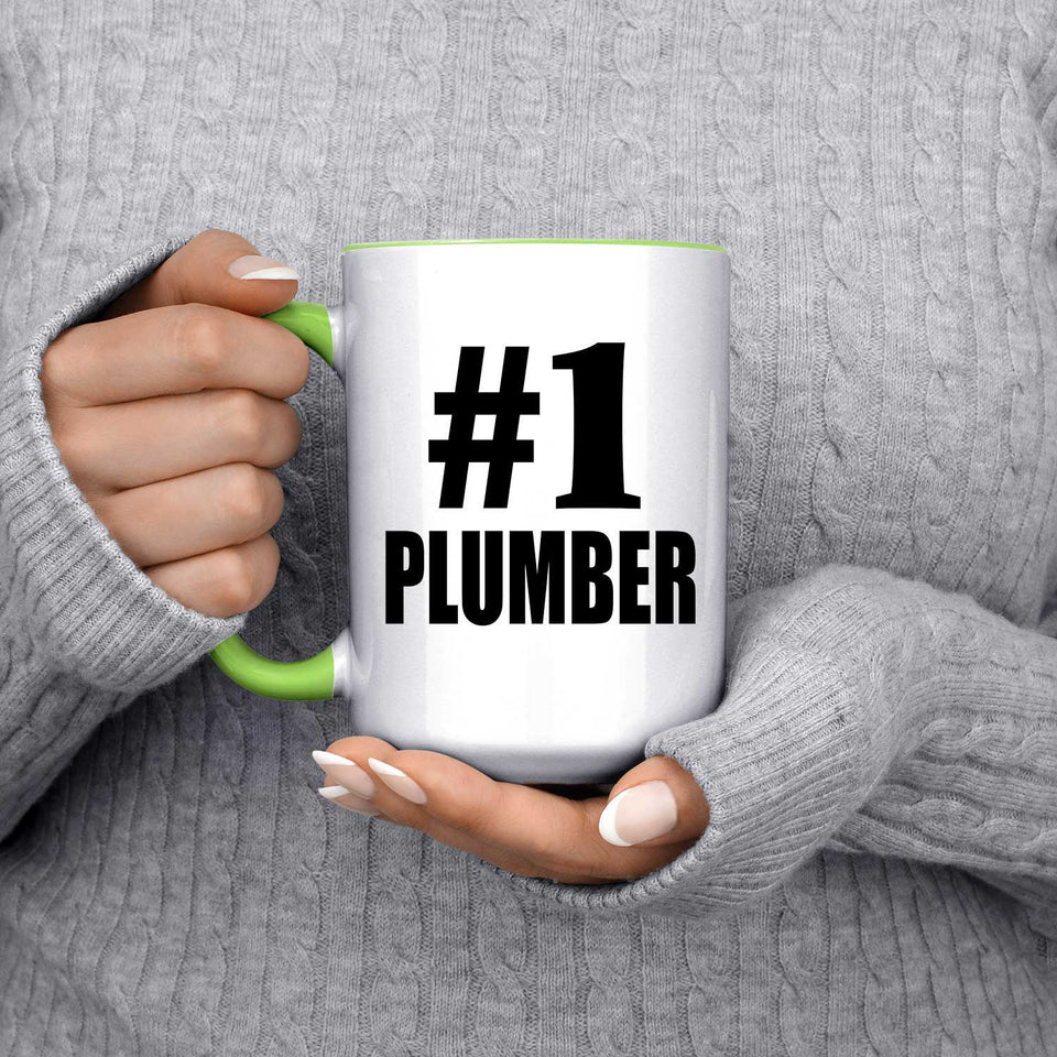 Number One #1 Plumber - 15oz Accent Mug Green