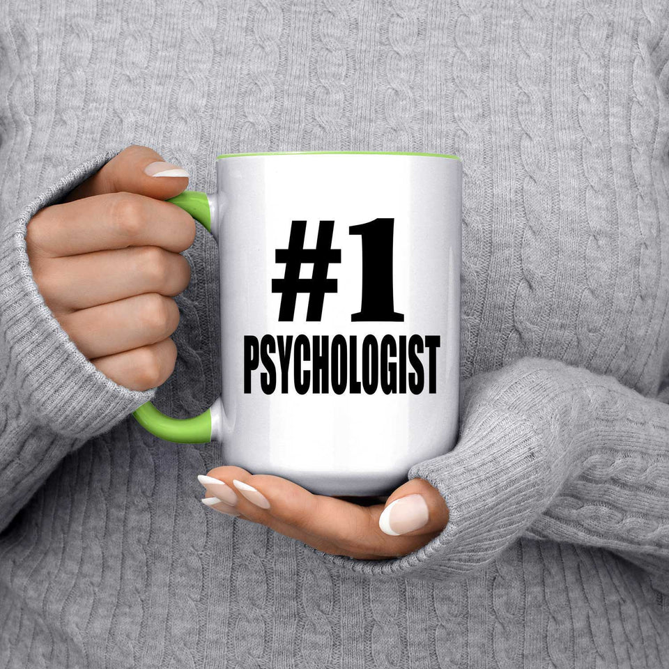 Number One #1 Psychologist - 15oz Accent Mug Green