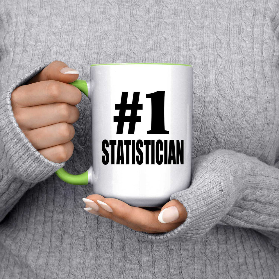 Number One #1 Statistician - 15oz Accent Mug Green