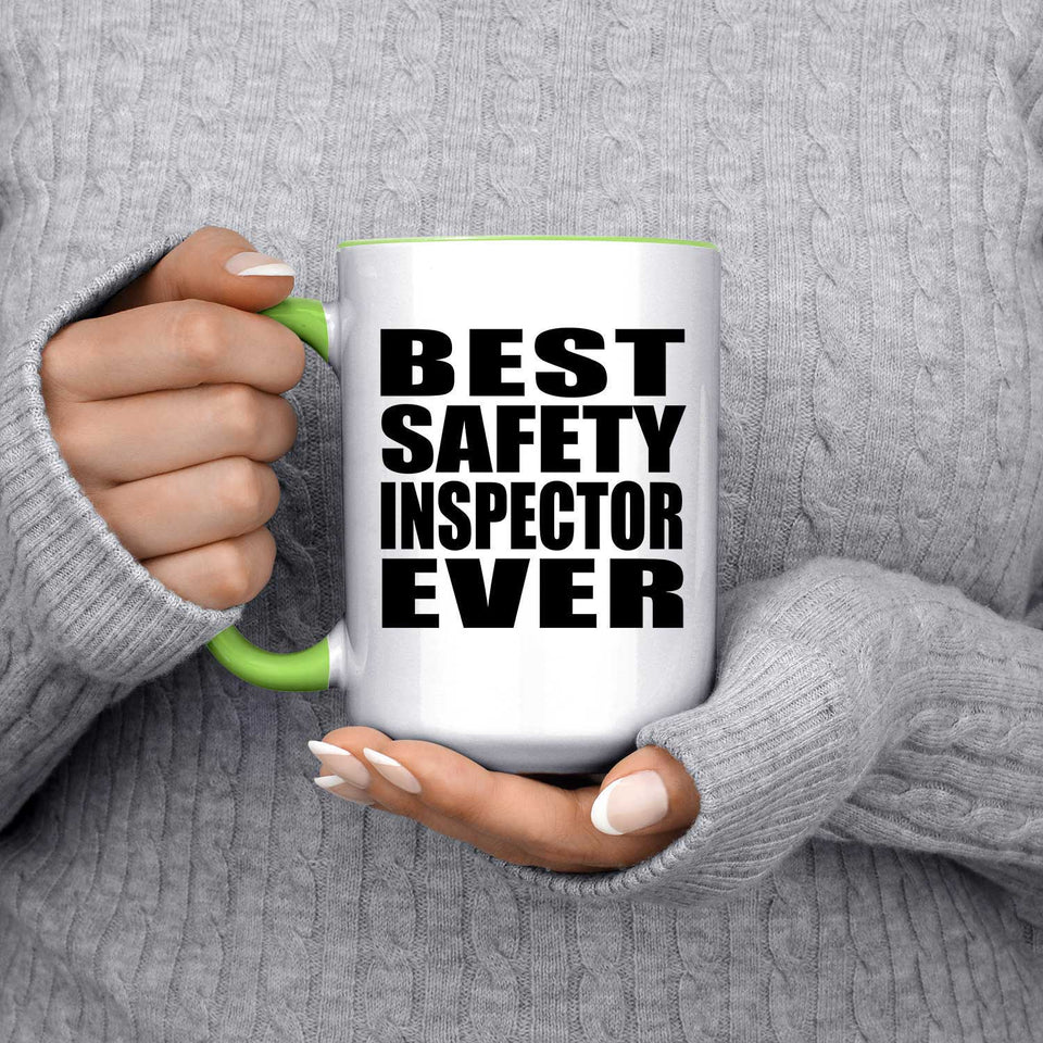 Best Safety Inspector Ever - 15oz Accent Mug Green