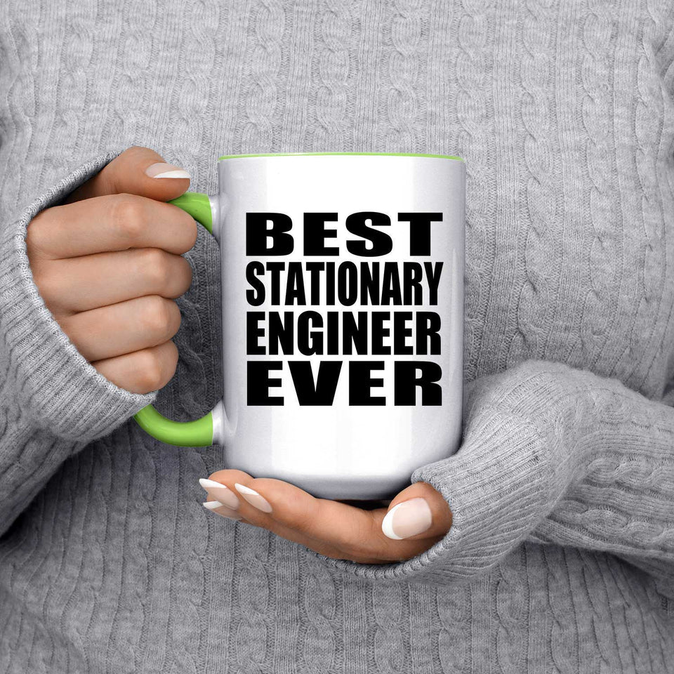 Best Stationary Engineer Ever - 15oz Accent Mug Green