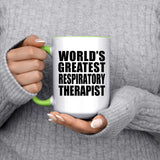 World's Greatest Respiratory Therapist - 15oz Accent Mug Green