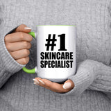 Number One #1 Skincare Specialist - 15oz Accent Mug Green
