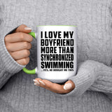 I Love My Boyfriend More Than Synchronized Swimming - 15oz Accent Mug Green