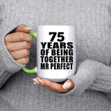 75th Anniversary 75 Years Of Being Mr Perfect - 15oz Accent Mug Green