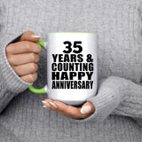 Happy 35th Anniversary 35 Years & Counting - 15oz Accent Mug Green