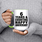 Happy 6th Anniversary 6 Years & Counting - 15oz Accent Mug Green