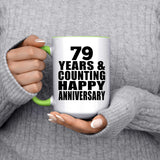 Happy 79th Anniversary 79 Years & Counting - 15oz Accent Mug Green