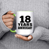 18th Anniversary 18 Years Anniversary - 15oz Accent Mug Green