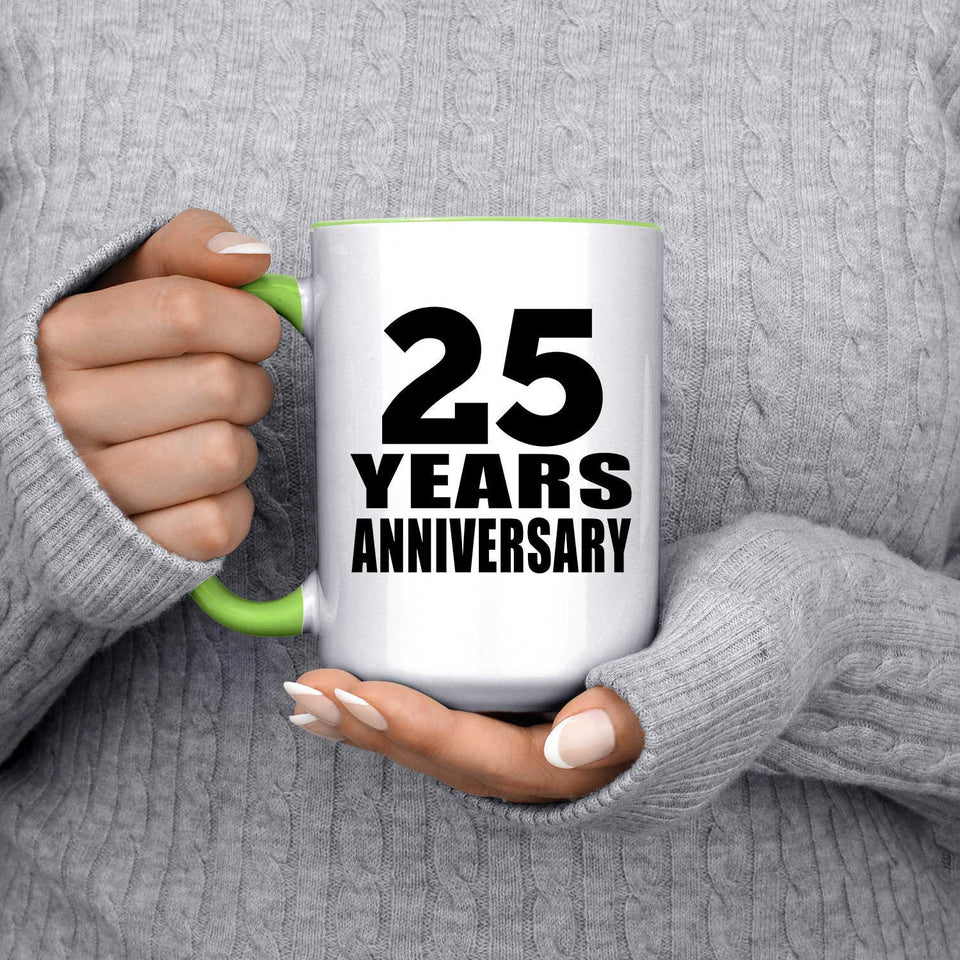 25th Anniversary 25 Years Anniversary - 15oz Accent Mug Green