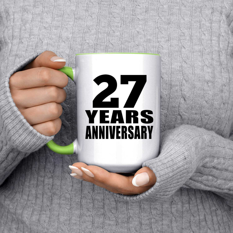 27th Anniversary 27 Years Anniversary - 15oz Accent Mug Green