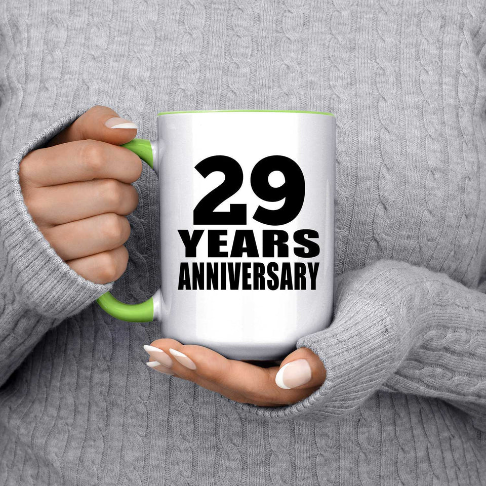 29th Anniversary 29 Years Anniversary - 15oz Accent Mug Green