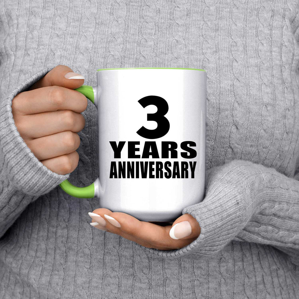 3rd Anniversary 3 Years Anniversary - 15oz Accent Mug Green