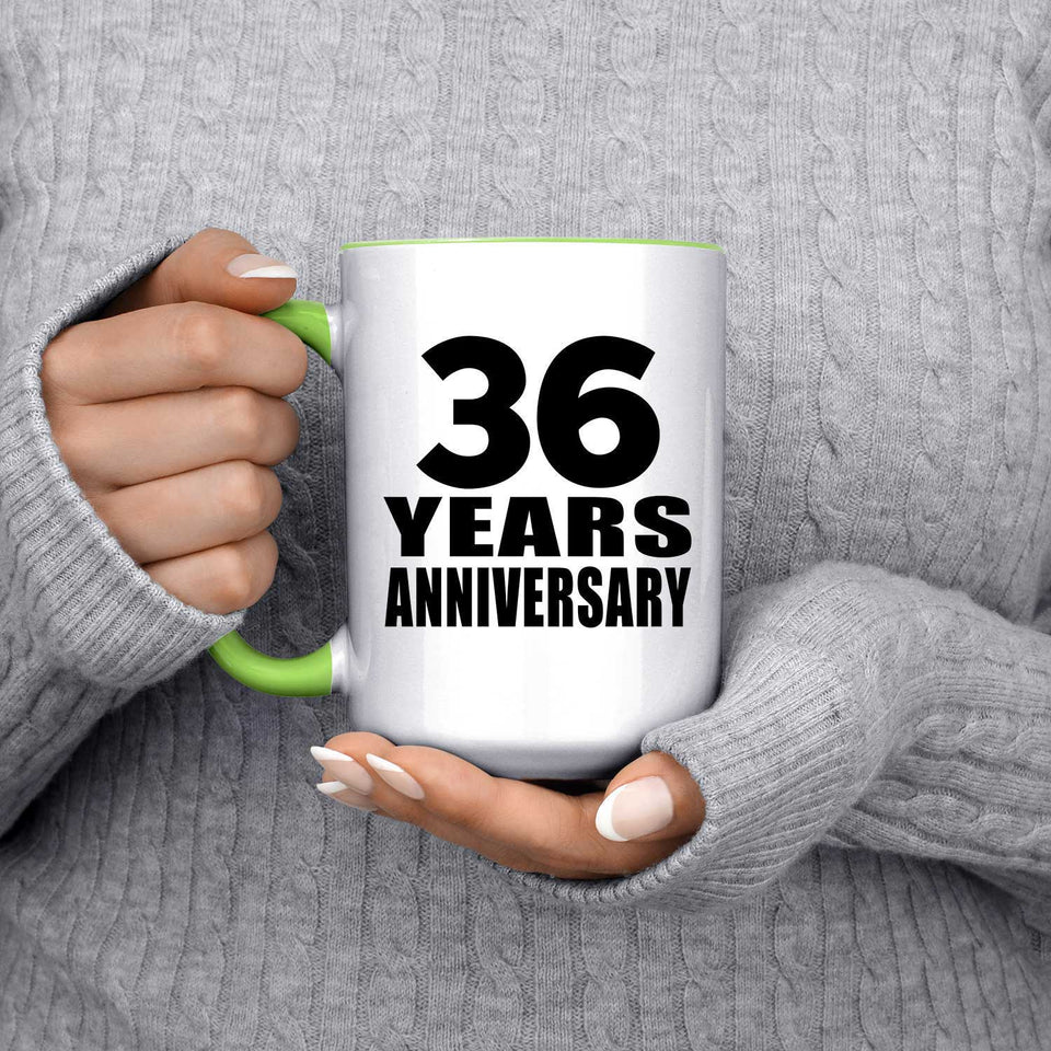 36th Anniversary 36 Years Anniversary - 15oz Accent Mug Green