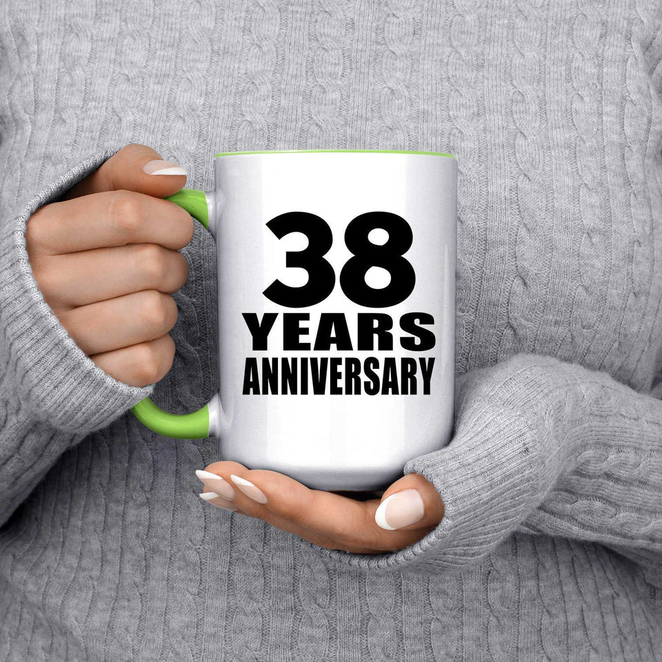 38th Anniversary 38 Years Anniversary - 15oz Accent Mug Green