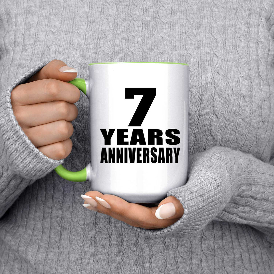 7th Anniversary 7 Years Anniversary - 15oz Accent Mug Green