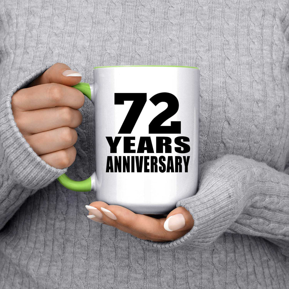 72nd Anniversary 72 Years Anniversary - 15oz Accent Mug Green