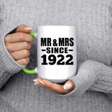 102nd Anniversary Mr & Mrs Since 1922 - 15oz Accent Mug Green