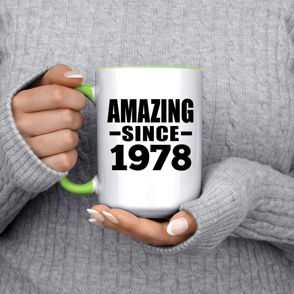 46th Birthday Amazing Since 1978 - 15oz Accent Mug Green