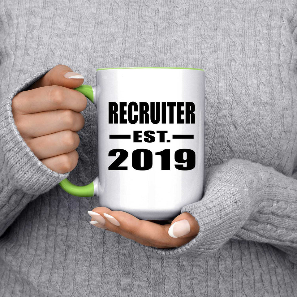 Recruiter Established EST. 2019 - 15oz Accent Mug Green