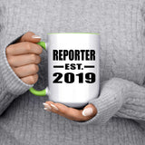 Reporter Established EST. 2019 - 15oz Accent Mug Green