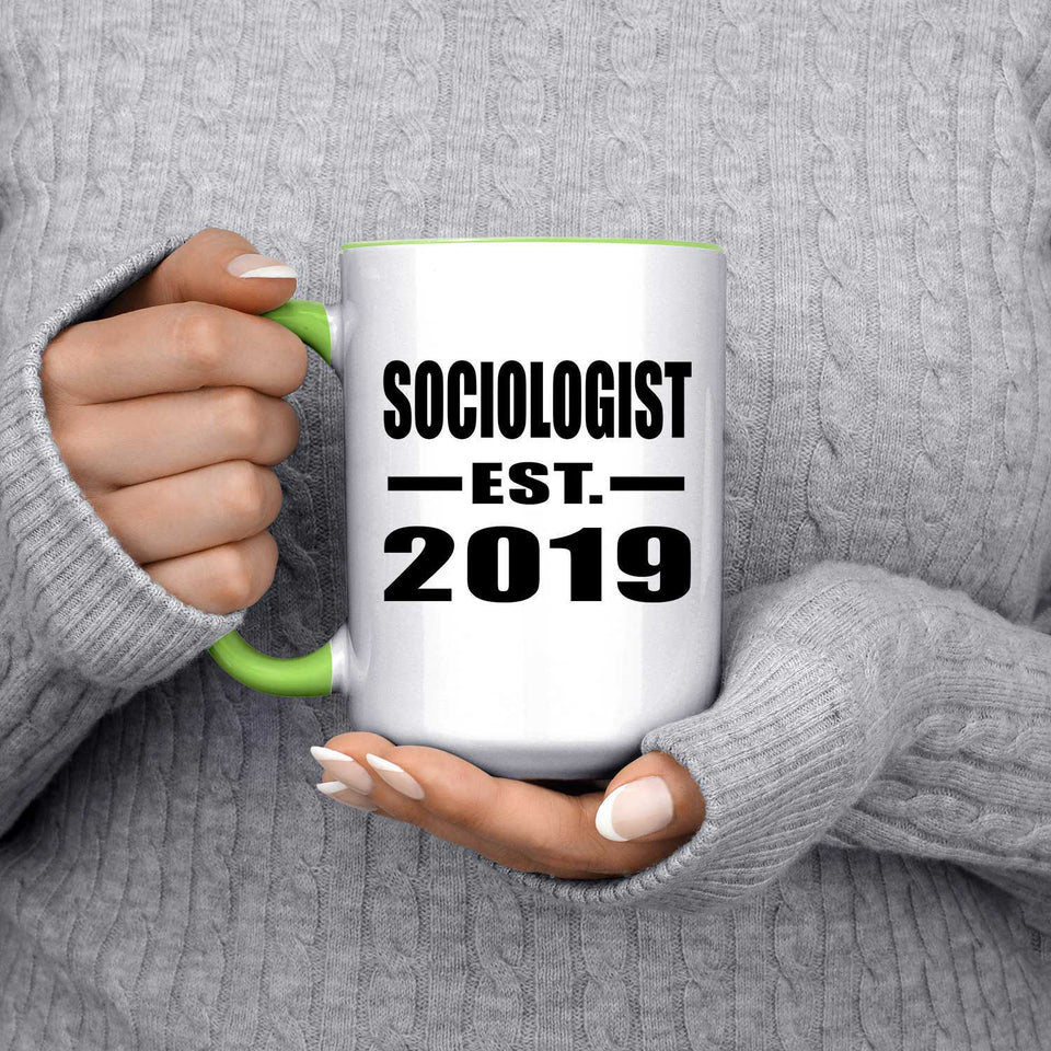 Sociologist Established EST. 2019 - 15oz Accent Mug Green